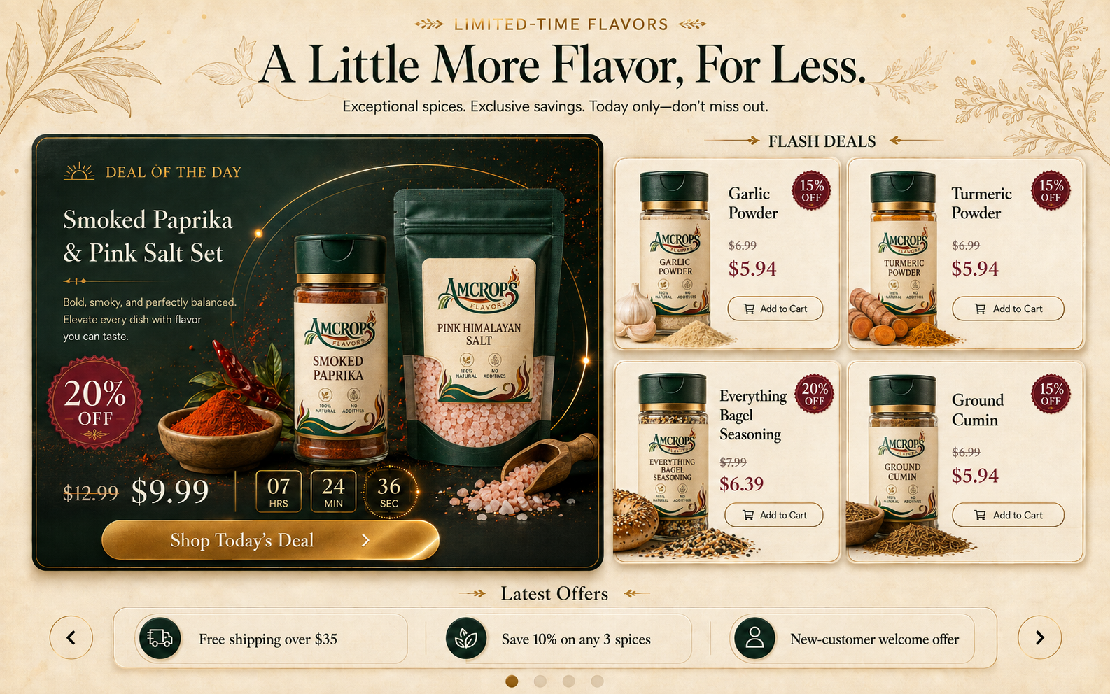 AMCROPS Deal of the Day, flash deals and latest offers